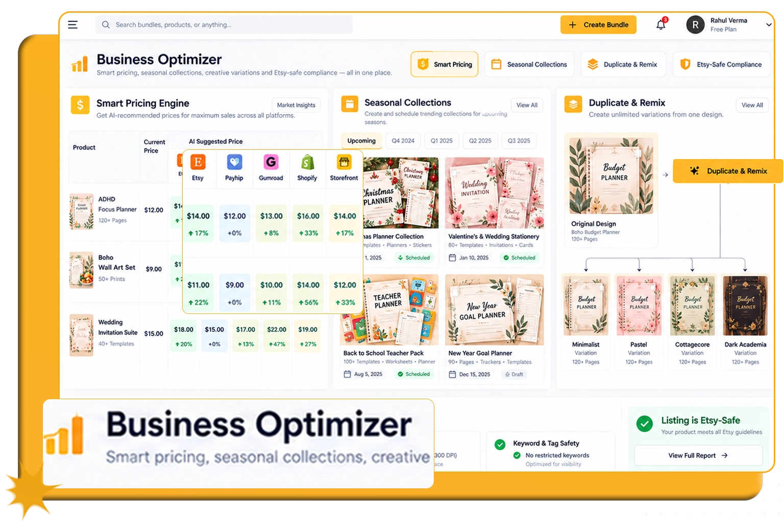 Smart pricing and product remix tools