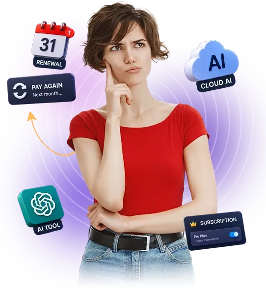 Person managing multiple AI subscriptions